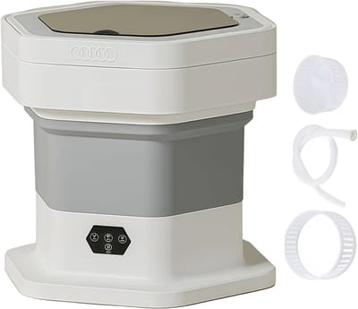 Draagbare wasmachines, draagbare wasmachines en drogers, kleine opvouwbare wasgoed voor reizen, grote opvouwbare mini-wasmachine voor appartementen, slaapzalen, campings, campers - grijs