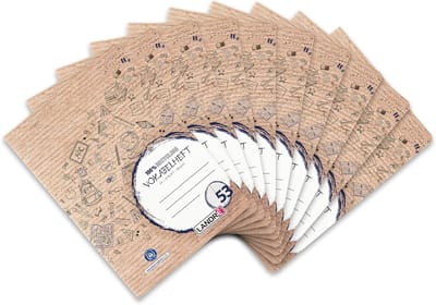 Vokabelschrift A5 - Woordenboek schrift - Leren en oefenen - 100% oud papier - 32 vellen - Blauw