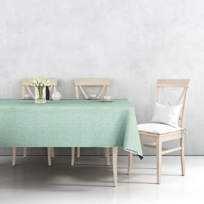 Protecttable - Tafelzeil Linnenlook Lichtgroen 140x160cm - Tafelkleed Afwasbaar - Kunststof