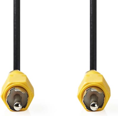 Nedis Composiet Videokabel - RCA Male - RCA Male - Vernikkeld - 480p - 2.00 m - Rond - PVC - Zwart - Label