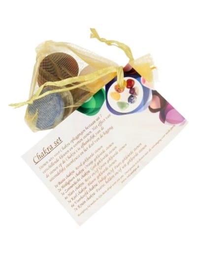 Chakra oplegstenen set rond in buidel