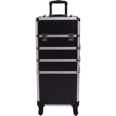 4-in-1 Draagbare Cosmetica Schoonheid Kappers Make-up Trolley Draagtas Koffer Doos wit