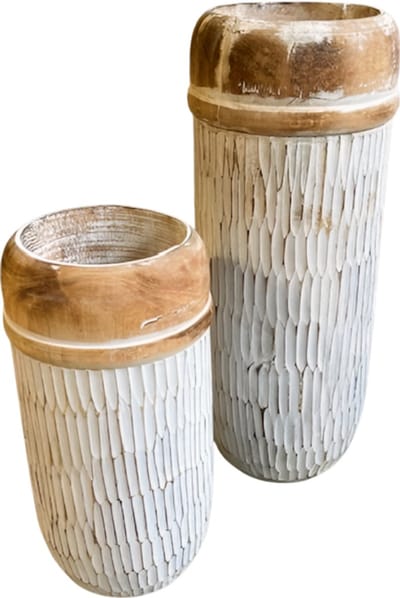 Pot – Gesneden / Carved Design – H35 cm – Decoratief & Uniek
