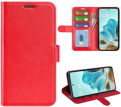 MobyDefend Hoesje - Geschikt voor Motorola Edge 60 / Motorola Edge 60 Fusion - Wallet Book Case (Sluiting Achterkant) - Rood