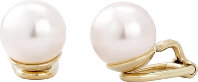 Traveller Clip Oorbellen - Oorclips Dames - Goudkleurig - Pareloorclips - Parels - 10 mm - Crème - 714010