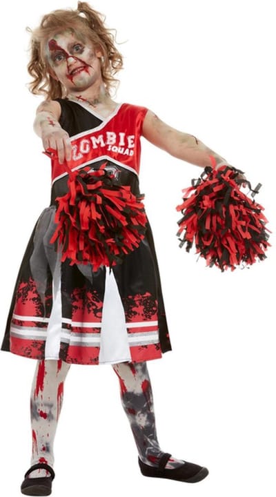Smiffys - Zombie Cheerleader Kinder Kostuum - Kids tm 12 jaar - Rood