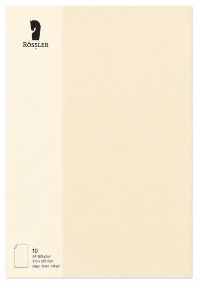 Rössler papier - A4 Schrijfpapier - Fijn papier - 10 Vel - 160g - Créme