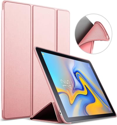 Hoes geschikt voor Samsung Galaxy Tab A 2018 Smart Cover - 10.5 inch - Trifold Book Case Kunstleer Tablet Roségoud