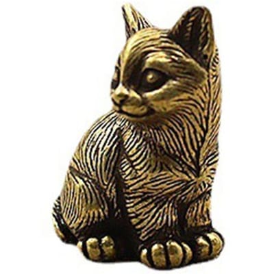 Nieuw Kleine Kat Messing Metaal Beeldje Ornament Dierlijke Beeldjes Beeldje Huis Decoratie black