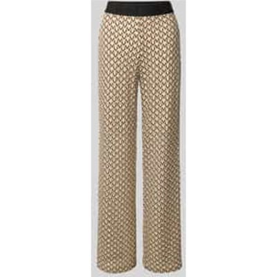 Straight leg stoffen broek met elastische band met label, model 'ELAINE'