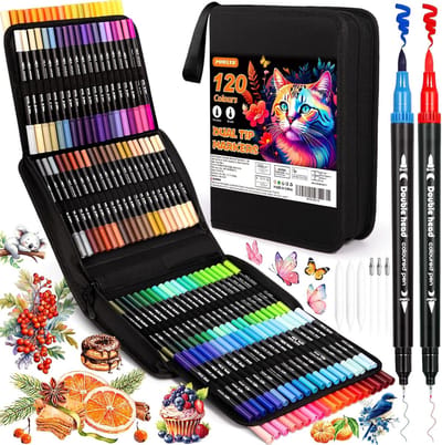Alcohol Markers - Kleurpotloden Set - Multicolor - 120 Kleuren - Draagbare Tas - Voor Creatieve Projecten