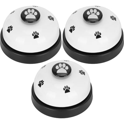 3 Pièces Cloche d'Entraînement pour Animaux de Compagnie Chiot Chat Appelé Dîner Potty Chiots et Appareil Jouets Outils d'Entraînement Blanc blanc