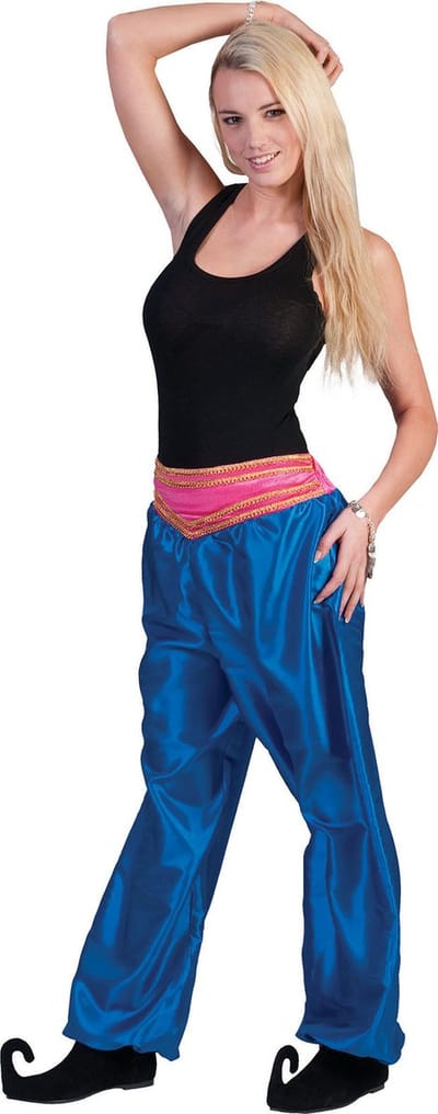 1001 Nacht & Arabisch & Midden-Oosten Kostuum | Blauwe Oosterse Broek Vrouw | One Size | Carnaval kostuum | Verkleedkleding