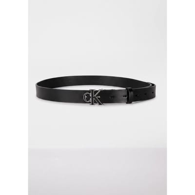 Calvin Klein Round Buckle 30mm Belt Black/antique Nickel Taglia: 75 | Cinture Outlet | Donna | Nero