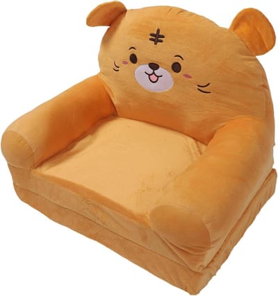 Kindervouwbank Pluche - Kinderfauteuil Uitklapbaar - Ontspannen en Spelen - Verstelbare Rugleuning - 50 x 35 x 25 cm - Multicolor