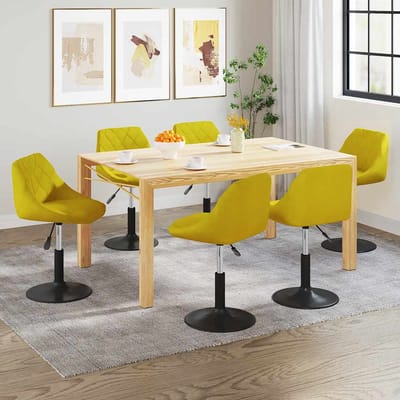 vidaXL Eetkamerstoelen draaibaar 6 st fluweel mosterdgeel