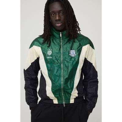 Oversized Funnel Neck Circa 98 Crest Colour Block Trainingsjack | Black | Size XS