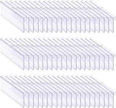 Pack van 60 Transparante Plastic Labelhouders voor Prijslabels, Geschikt voor Winkels en Productpresentatie (8 cm x 4.2 cm)