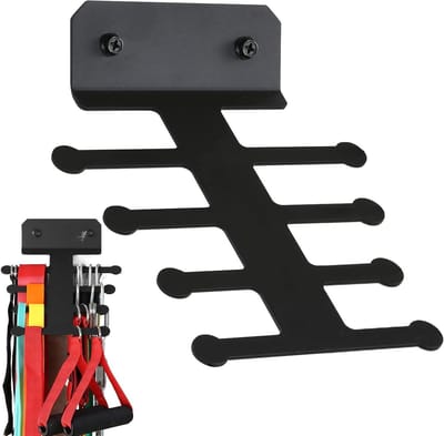 Band Wandopslag - Fitness Organizer - Sportruimte Ordenen - Visgraat Design - 20.3 x 15.2 cm - Zwart Bruin