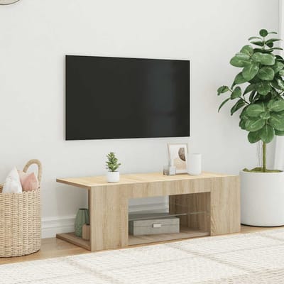 vidaXL - Tv-meubel - met - LED-verlichting - 90x39x30 - cm - sonoma - eikenkleurig