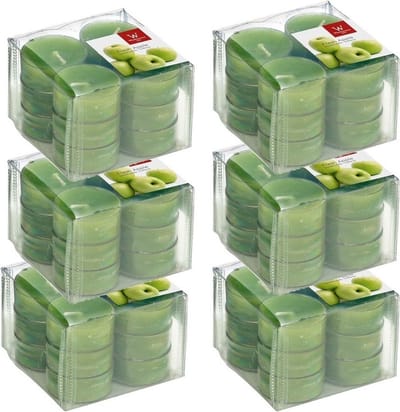 Trend Candles geurtheelichtjes/waxinelichtjes - 72x - appel geur - 4 branduren -transparante cup