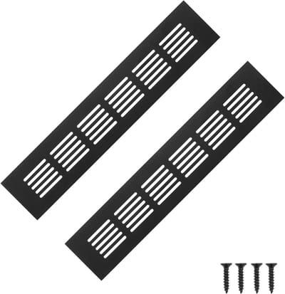 Ventilatieroosters - Luchtroosters kast - Ventilatie ruimtes - Aluminiumlegering - 250 x 50 mm - Zwart