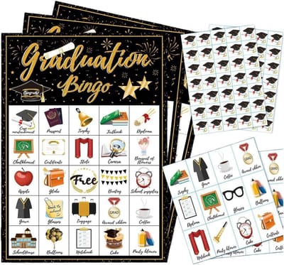 Afstudeer Bingo Kaarten - Feest Benodigdheden - Klas Spel Viering - 24 Speler Interactief - 17.7x12.7cm