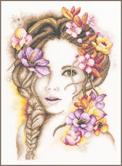 Lanarte Borduurpakket - Borduurset - Borduurpakket volwassenen - Telpakket kit - 24 x 33cm - Madame Fleur - PN-0202849