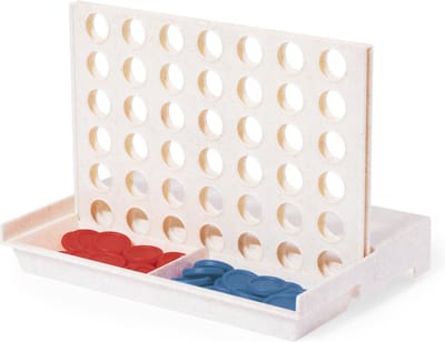 Vier op een rij spel - schijfjes stapelen - reisspel - 18 x 12 cm - spelletjes spelen onderweg
