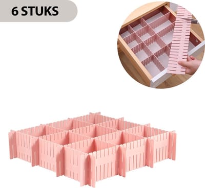 *** Lade Organizers Roze - 12 Stuks – Lade Organizer Bureau – Lade Verdeler - Op maat te knippen - Roze - Voor Kleding/Keuken/Bureau/Make-Up - van Heble® ***
