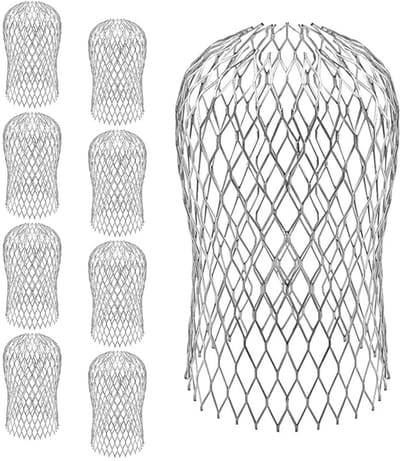 Een set van 8 waterleidingfilters, gemaakt van aluminiumlegering, is geschikt voor regenpijpen met een diameter van 3 tot 10 centimeter.