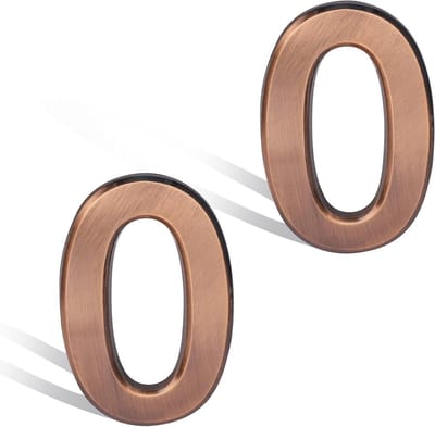 Allecto Plus - Zelfklevende Bronzen Brievenbusnummers - Huisnummerbord voor Deur - 2 Stuks - Voor Huis en Hotels