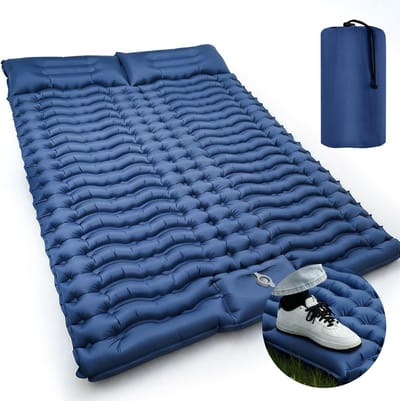 Dubbel Geïsoleerde Campingmat voor 2 Personen, Opblaasbaar Luchtbed, Ultralicht en Compact voor Kamperen, Backpacken en Wandelen, 195 x 125 x 10 cm