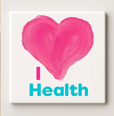 Ik Hou van Gezondheid – Motiverende Wellness Wandtegel | 15x15 cm Keramische Tegel voor Fitness, Sportschool & Gezonde Levensstijl Decoratie