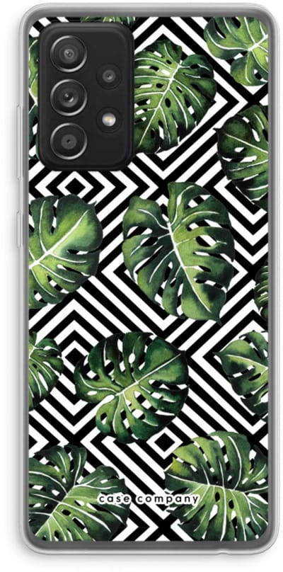 Case Company® - Hoesje geschikt voor Samsung Galaxy A52s 5G hoesje - Geometrische jungle - Soft Cover Telefoonhoesje - Bescherming aan alle Kanten en Schermrand