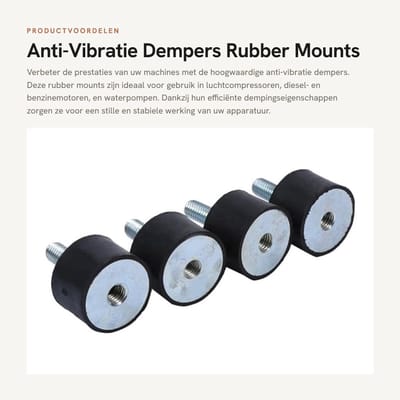 Dailygoods- Rubber Mounts - 4x Anti-vibratie Dempers - Silentblock - Geschikt voor Luchtcompressors/Diesel- en Benzinemotoren - Geluidsreductie - Stabiliteit bij Zijdelingse Belastingen