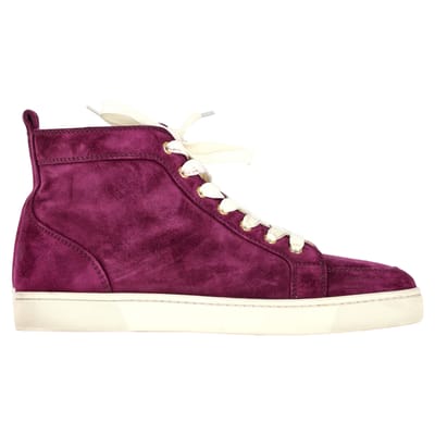 Christian Louboutin Rantus Hoge Sneakers in Paarse Suède