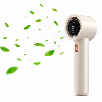 Mini Ventilator Draagbaar – Handventilator met IJs Koeling – Oplaadbaar USB – Stil & Krachtig – Standen – Compacte Zakventilator voor Reizen, Festival, Kantoor & Thuis