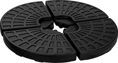Parasoltegels - Parasolvoet vulbaar - Parasoltegels voor kruisvoet - Parasolhouder - 4-delig - Vulbaar - Rond - 6,2 kg - Polyethyleen - Antraciet - 48 x 48 x 8 cm
