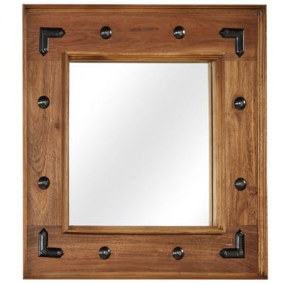 vidaXL - Spiegel - 50x50 - cm - massief - acaciahout