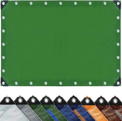 Afdekzeil Polyester - Beschermhoes Waterdicht - Buiten Beschermen - Scheurvast UV-Gestabiliseerd - 3.3 x 4 Meter - Zilver