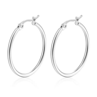WeLoveSilver - oorbellen - zilverkleurige oorringen - 20 mm - chirurgisch staal