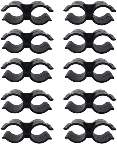 Dailygoody - Double Tube Clamps - PVC Beugels - Duurzaam en corrosiebestendig - Zwart - Buisklemmen - Ideaal voor leidingen en planken - 10 stuks