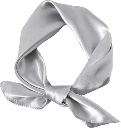 Satijnen Bandana / Zakdoek Zilver | Polyester - Satijnlook  | 60 x 60 cm | Fashion Favorite