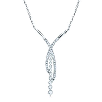 Titanix Ketting Dames – 1.26 Karaat Moissanite met GRA-Certificaat (Diamant Alternatief) - 925 Sterling Zilver, Platina verguld – Elegante Hanger met 44 stenen
