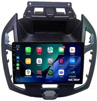 Geschikt voor Ford Transit Connect | 9 inch Android 15.0 CarPlay autoradio | Draadloos CarPlay & Android Auto | 2GB RAM + 32GB | Externe microfoon & Achteruitrijcamera (AHD) | Bluetooth & WiFi | NAVIBOP NB-1622 | Bouwjaar 2013 t/m 2024