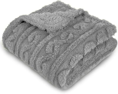 Zachte Flanellen Deken - Oeko-TEX® Gecertificeerd - Thermische Isolatie - 130 x 150 cm - Donkergrijs