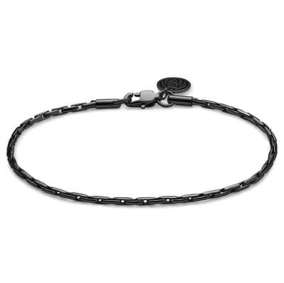 Lucleon - Heren - Roestvrij Staal Schakelarmband - Zwart