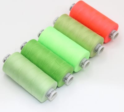 Gütermann Perma Core Polyestergaren – 5 × 1000 m – Frisse Neonmix