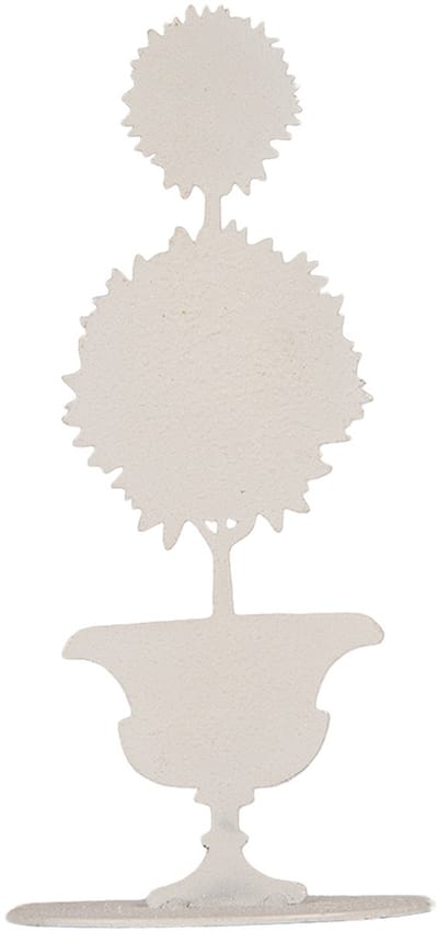 Clayre & Eef Decoratie Bloem 7x10x21 cm Wit Metaal